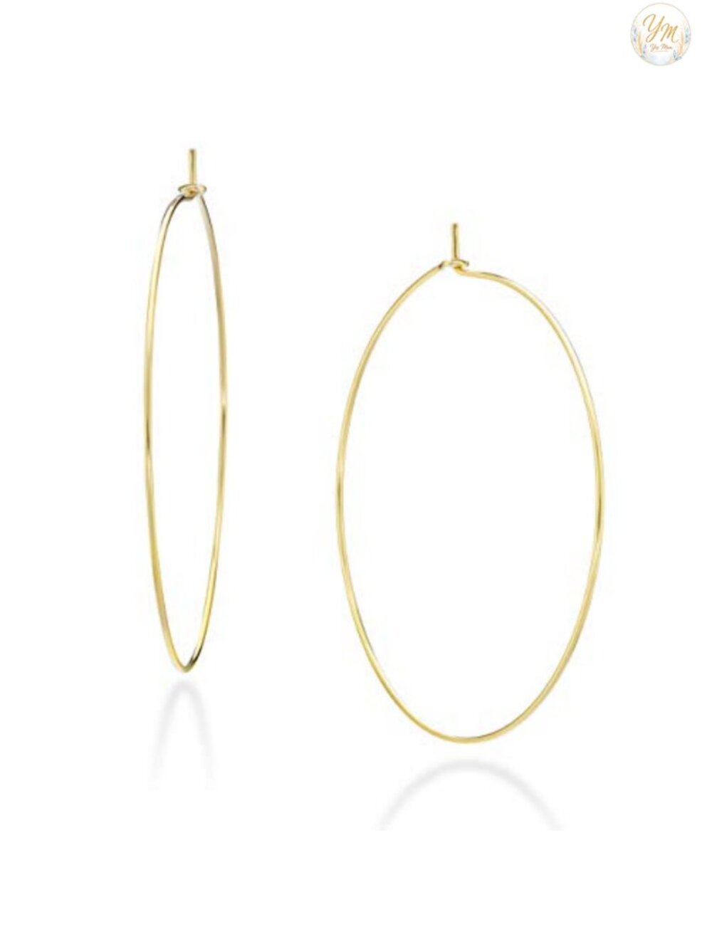 Super Thin Threader Wire Hoop Earrings 925 Sterling Silver 18K Gold Plated